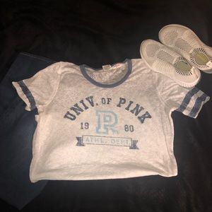 VS PINK Sheer white T Large